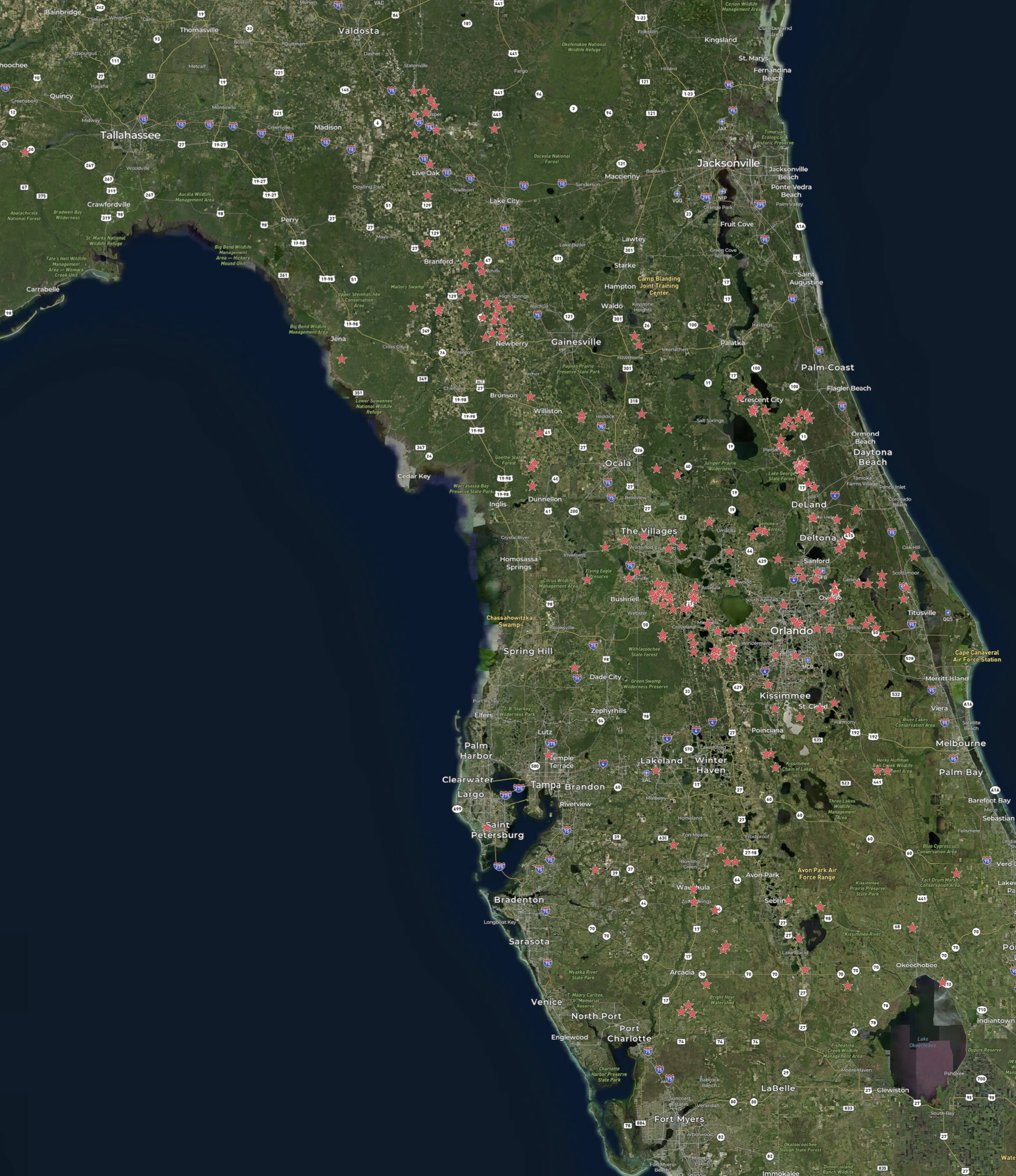 See What 90,000+ Acres Sold Across Florida Looks Like - Moon Beam Land ...